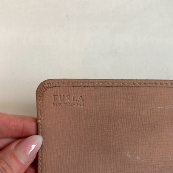 Furla blush pink large fold over leather wallet - Picture 7 of 13